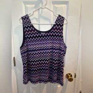 Chico's Travelers‎ Collection Women's Vibrant Purple Pattern Top Size 3 (XL)